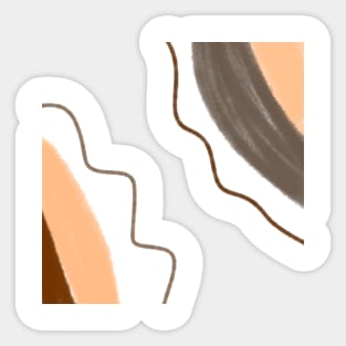 Orange brown watercolor abstract art Sticker